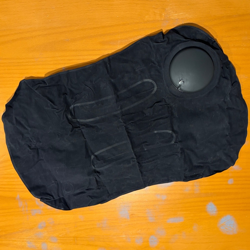 Inflatable Travel Lumbar Air Pillow Built-in Pump Black 2pc Set Blow Up NEW